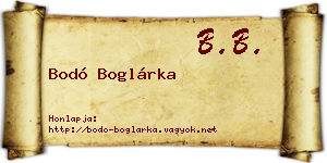Bodó Boglárka névjegykártya