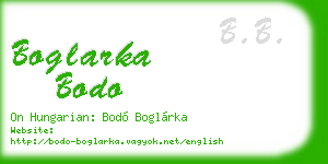 boglarka bodo business card