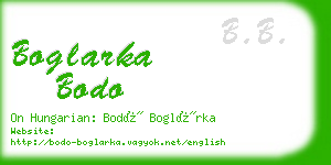 boglarka bodo business card